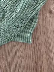 Vorschaubild 4 von EDC Damen Pullover Gr. 34 XS Grün Lochmuster Strickpullover Baumwollmix Casual