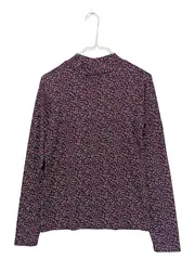 Vorschaubild 1 von EDC Damen Langarmshirt Baumwolle Blumenmuster Lila Gr. S 36 Casual