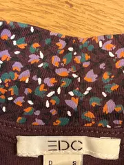 Vorschaubild 4 von EDC Damen Langarmshirt Baumwolle Blumenmuster Lila Gr. S 36 Casual