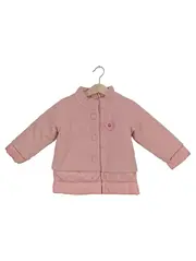 Vorschaubild 1 von Mädchen Steppjacke Fleecejacke Rosa Gr. 86 Blumenapplikation