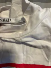 Vorschaubild 4 von Damen T-Shirt Weiß Logo-Print Stehkragen Gr. S