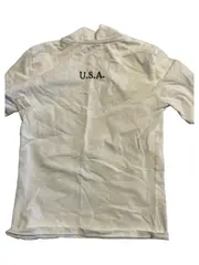 Vorschaubild 2 von Damen T-Shirt Weiß Logo-Print Stehkragen Gr. S