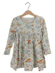 Vorschaubild 1 von Mädchen Kleid Gr. 110 Tiermotive Freizeitkleid Baumwolle Beige