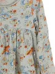 Vorschaubild 3 von Mädchen Kleid Gr. 110 Tiermotive Freizeitkleid Baumwolle Beige