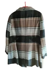 Vorschaubild 2 von TAIFUN Separates Damen Mantel Gr. 44 Kariert Braun Grau Klassisch