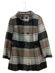 Vorschaubild 1 von TAIFUN Separates Damen Mantel Gr. 44 Kariert Braun Grau Klassisch