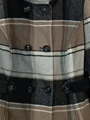Vorschaubild 4 von TAIFUN Separates Damen Mantel Gr. 44 Kariert Braun Grau Klassisch