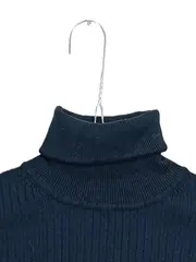 Vorschaubild 2 von Damen Rollkragenpullover Gr. S Rippstrick Dunkelblau Langarm