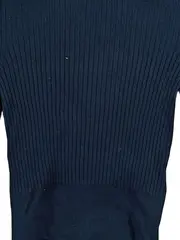 Vorschaubild 3 von Damen Rollkragenpullover Gr. S Rippstrick Dunkelblau Langarm