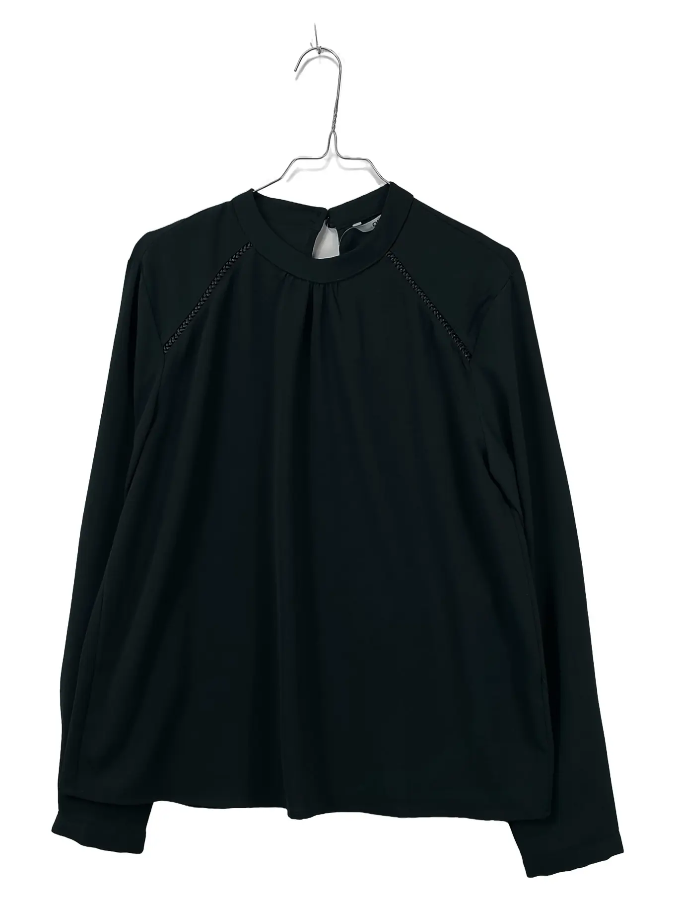 ONLY Damen Bluse Elegant Business Langarm Stickerei Schwarz Gr. 38 M