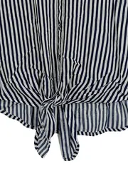 Vorschaubild 4 von Damen Bluse Gr. 38 M Maritim Gestreift Kurzarm Viskose Blau