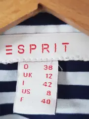 Vorschaubild 6 von Damen Bluse Gr. 38 M Maritim Gestreift Kurzarm Viskose Blau