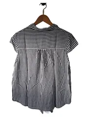 Vorschaubild 3 von Damen Bluse Gr. 38 M Maritim Gestreift Kurzarm Viskose Blau