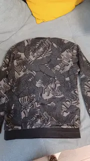 Vorschaubild 2 von Kinder Pullover Sweatshirt Gr. 164 Grau Langarm Baumwolle Floral