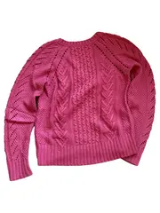 Vorschaubild 2 von Damen Pullover Zopfstrick Lammwolle Pink Gr. L