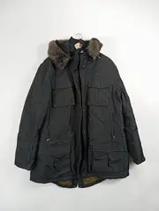 Vorschaubild 2 von Herren Parka Winterjacke Kapuze Fellbesatz Schwarz Gr. 54 XXL