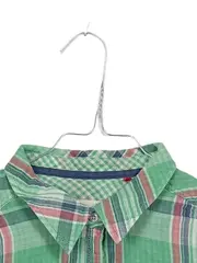 Vorschaubild 4 von Damen Hemdbluse Kariert Gr. 38/M Grün Baumwolle Langarm