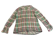 Vorschaubild 2 von Damen Hemdbluse Kariert Gr. 38/M Grün Baumwolle Langarm