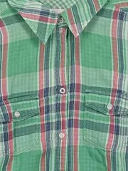 Vorschaubild 3 von Damen Hemdbluse Kariert Gr. 38/M Grün Baumwolle Langarm