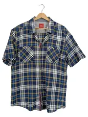 Vorschaubild 1 von Herren Karohemd Kurzarm Blau Gelb Weiß Gr. XL Baumwolle