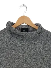 Vorschaubild 2 von Knit Damen Rollkragenpullover Gr. M Grau Meliert Oversized