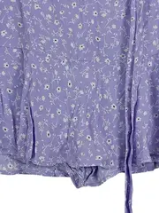 Vorschaubild 3 von Damen Minirock Wickelrock Blumenmuster Lila Gr. L 40