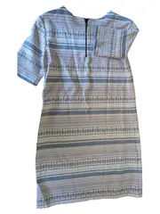 Vorschaubild 2 von Damen Freizeitkleid Gr. M Ethno Muster Beige Kurzarm