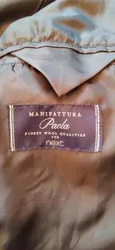 Vorschaubild 5 von Manifattura Paola Herren Wollmantel Gr. M/50 Grau Fischgrät