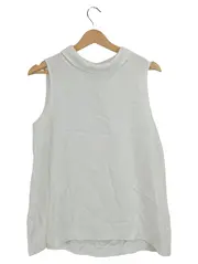 Vorschaubild 1 von Damen Bluse Gr. 40 Weiß Rollkragen Ärmellos Viskose