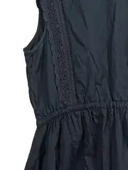 Vorschaubild 3 von Damen Freizeitkleid Gr. 40 Schwarz Baumwolle Spitze