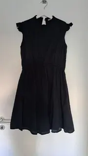 Vorschaubild 2 von Damen Freizeitkleid Gr. 40 Schwarz Baumwolle Spitze
