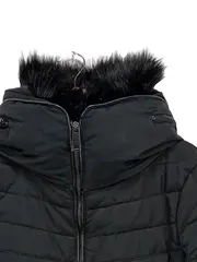 Vorschaubild 3 von Damen Winterjacke Steppjacke Kapuze Fellbesatz Schwarz Gr. M