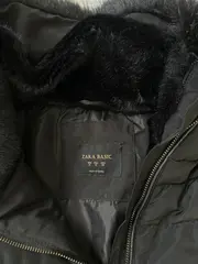 Vorschaubild 4 von Damen Winterjacke Steppjacke Kapuze Fellbesatz Schwarz Gr. M