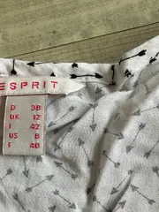 Vorschaubild 5 von Damen Bluse Gr. 38/M Weiß Pfeilmuster Viskose Langarm