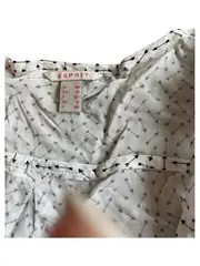 Vorschaubild 6 von Damen Bluse Gr. 38/M Weiß Pfeilmuster Viskose Langarm