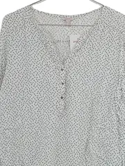 Vorschaubild 3 von Damen Bluse Gr. 38/M Weiß Pfeilmuster Viskose Langarm