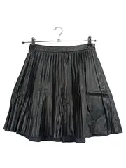 Vorschaubild 1 von Faltenrock Damen S Kunstleder Plissee Schwarz Minirock