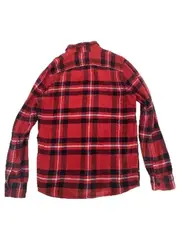 Vorschaubild 5 von Karohemd Herren Gr. 48/M Rot Flanell Langarm Freizeithemd