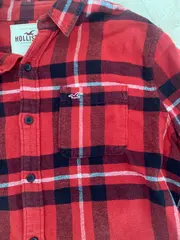 Vorschaubild 2 von Karohemd Herren Gr. 48/M Rot Flanell Langarm Freizeithemd
