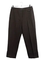Vorschaubild 1 von TAIFUN Damen Stoffhose Braun Gr. 40 Business Bügelfalte Umschlag