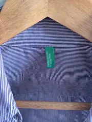 Vorschaubild 5 von Hemdbluse Damen Gr. S Lila Gestreift Baumwolle
