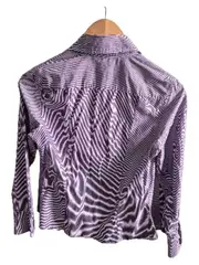 Vorschaubild 2 von Hemdbluse Damen Gr. S Lila Gestreift Baumwolle