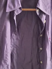 Vorschaubild 3 von Hemdbluse Damen Gr. S Lila Gestreift Baumwolle