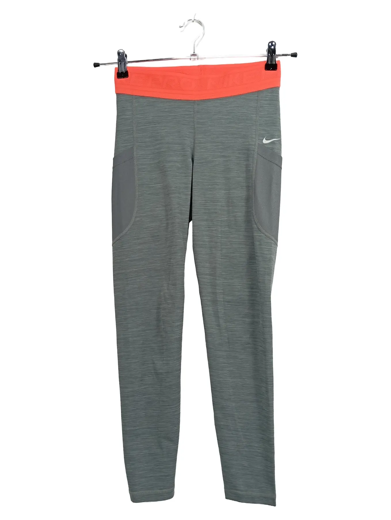 NIKE Pro Leggings Damen S Grau Meliert Sport Lauf Fitness Tights