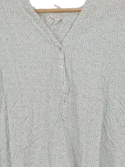 Vorschaubild 3 von Damen Bluse Gr. 44 Weiß Schwarz Gepunktet Viskose Langarm