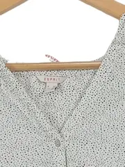 Vorschaubild 4 von Damen Bluse Gr. 44 Weiß Schwarz Gepunktet Viskose Langarm