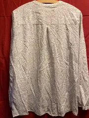 Vorschaubild 5 von Damen Bluse Gr. 44 Weiß Schwarz Gepunktet Viskose Langarm