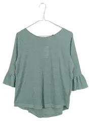 Vorschaubild 1 von Damen Top Shirt Glockenärmel Rüschen Grün Gr. M