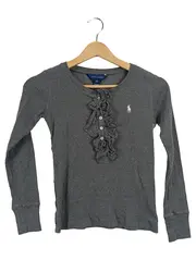 Vorschaubild 1 von Mädchen Langarmshirt Grau Gr. 8-10 Jahre mit Rüschen