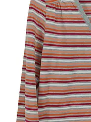 Vorschaubild 7 von Damen Langarmshirt Gr. 40 L Gestreift Henley Knopfleiste Baumwollmix